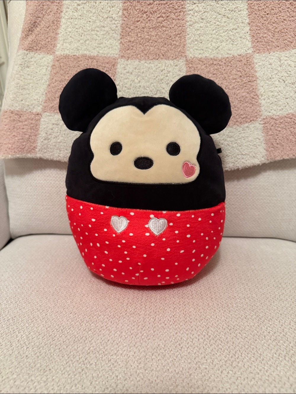 Squishmallows Black, Cream & Red Polka Dot Mickey-Style Plush